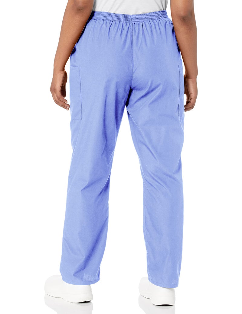 CHEROKEE Women's Workwear Elastic Waist Cargo Scrubs Pant, Navy, Small - Image 2